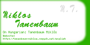 miklos tanenbaum business card